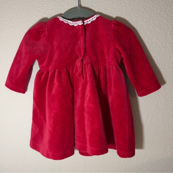 Little Me Red Velour Dress - Picture 4 of 4
